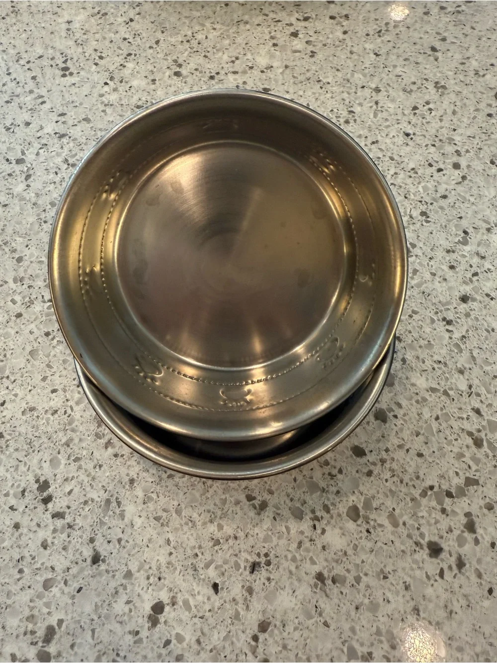 Decorative Paw-Print Metal Pet Bowl in Antique Bronze
